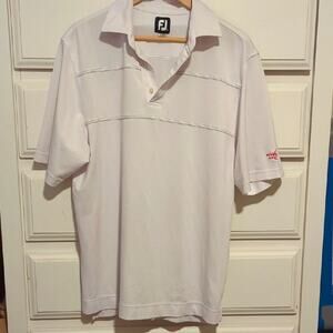 FootJoy Golf White Polo Shirt Embroidered Whisper Rock XL